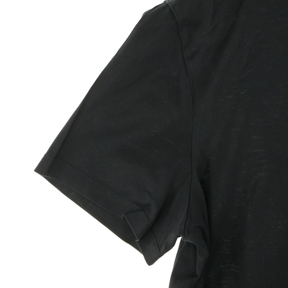 MONCLER (モンクレール) 19AW MAGLIA T-SHIRT フロントロゴ刺繍パッチ クルーネック 半袖Tシャツ カットソー ブラック E20918032500 8390Y