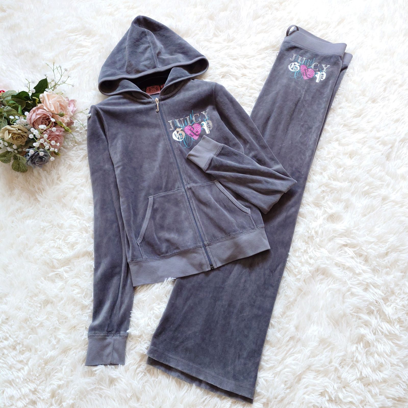 超希少 ジューシークチュール JuicyCouture ベロア パーカー y2k JUICY COUTURE ジューシークチュール Y2K ベロア ラインストーン
