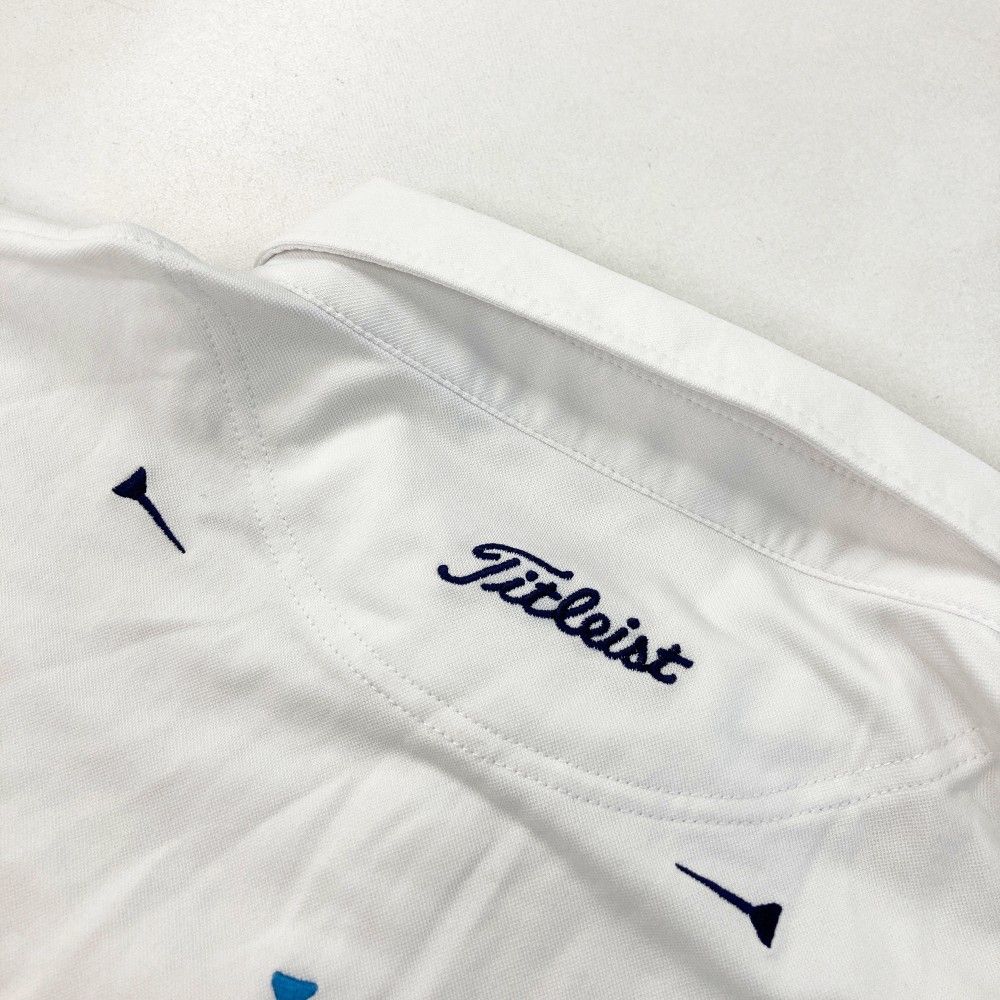 サイズ：LL TITLEIST タイトリスト 半袖ポロシャツ 総柄 ホワイト系