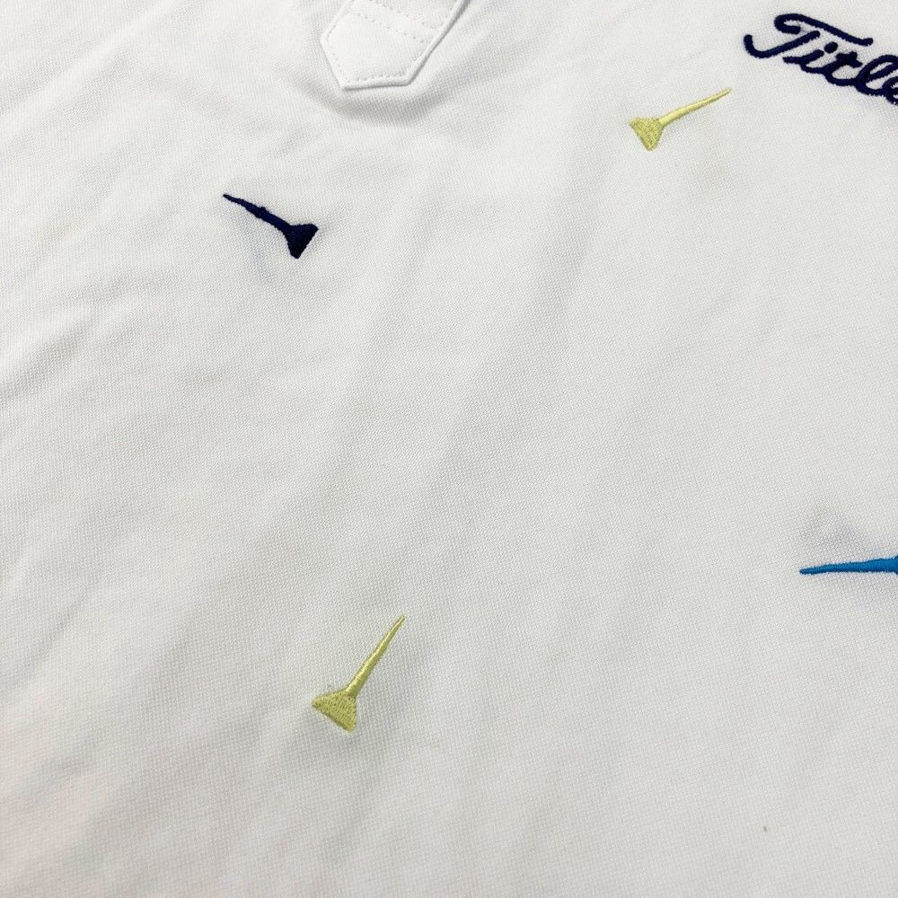 サイズ：LL TITLEIST タイトリスト 半袖ポロシャツ 総柄 ホワイト系