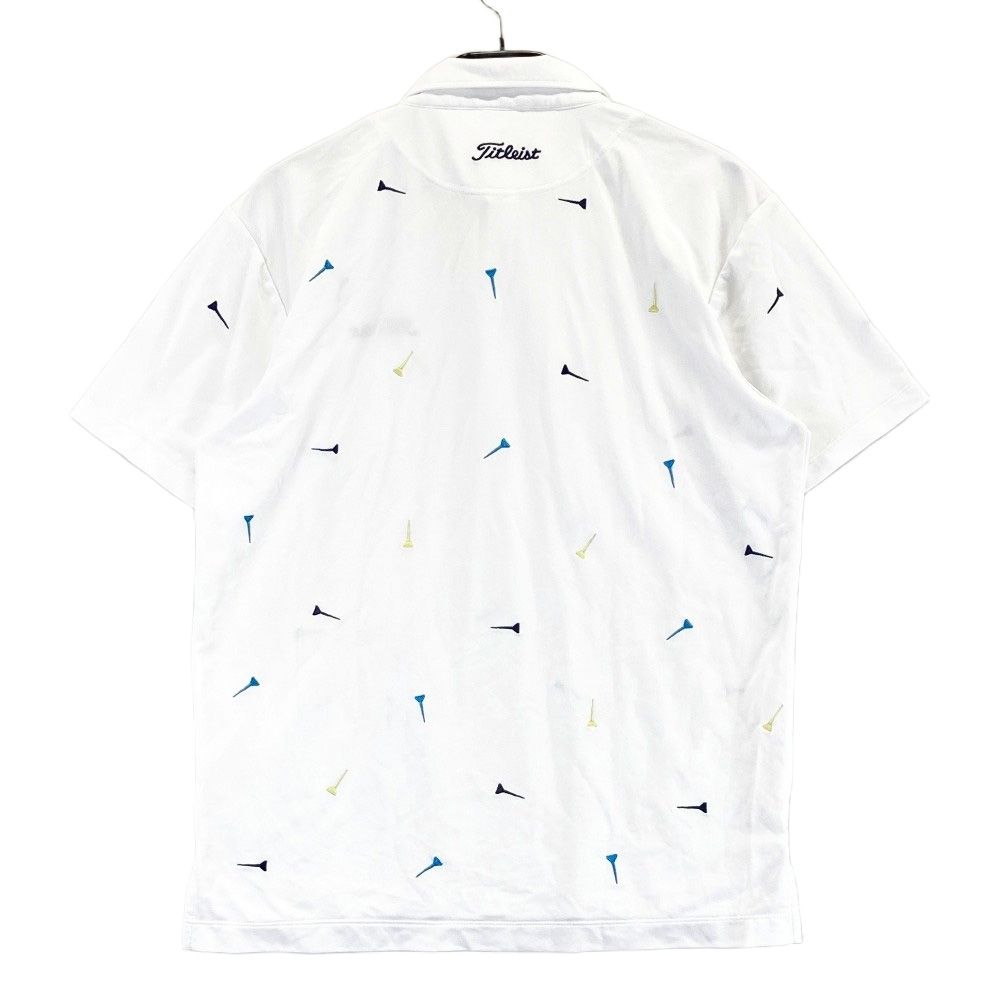 サイズ：LL TITLEIST タイトリスト 半袖ポロシャツ 総柄 ホワイト系