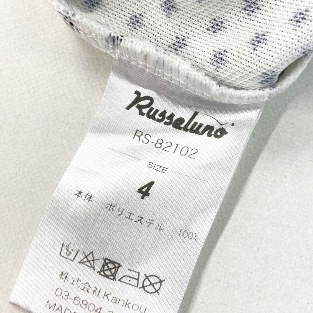 サイズ：4 RUSSELUNO ラッセルノ 半袖ポロシャツ ルチャ 星柄 ホワイト