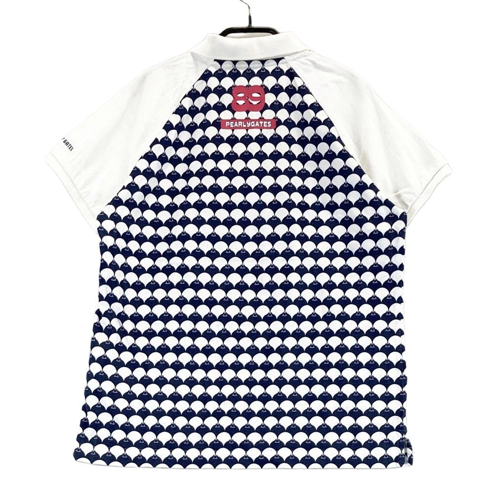 サイズ：1 PEARLY GATES パーリーゲイツ 半袖ポロシャツ 総柄 ホワイト