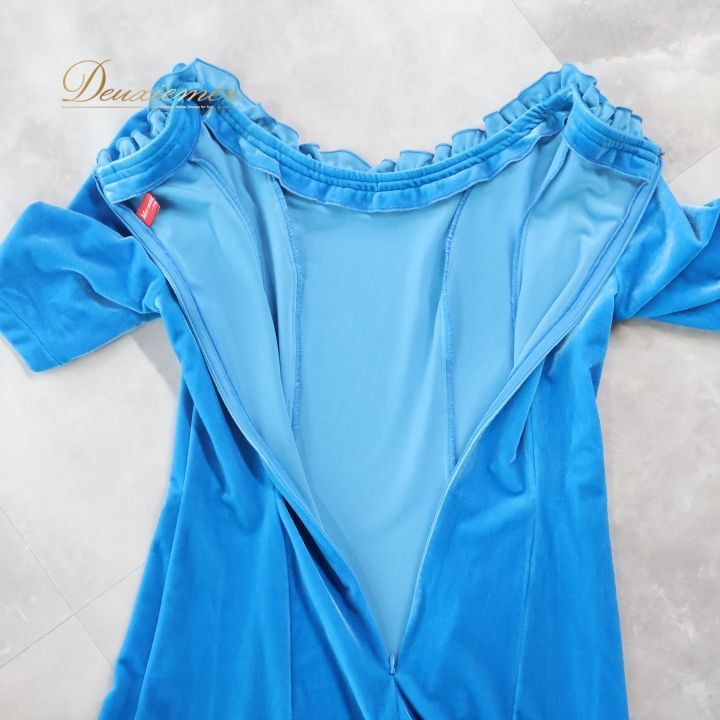 フラダンス 衣装 ワンピース ドレス ブルー系 マーメイドライン