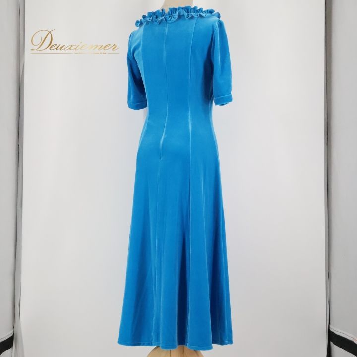 フラダンス 衣装 ワンピース ドレス ブルー系 マーメイドライン