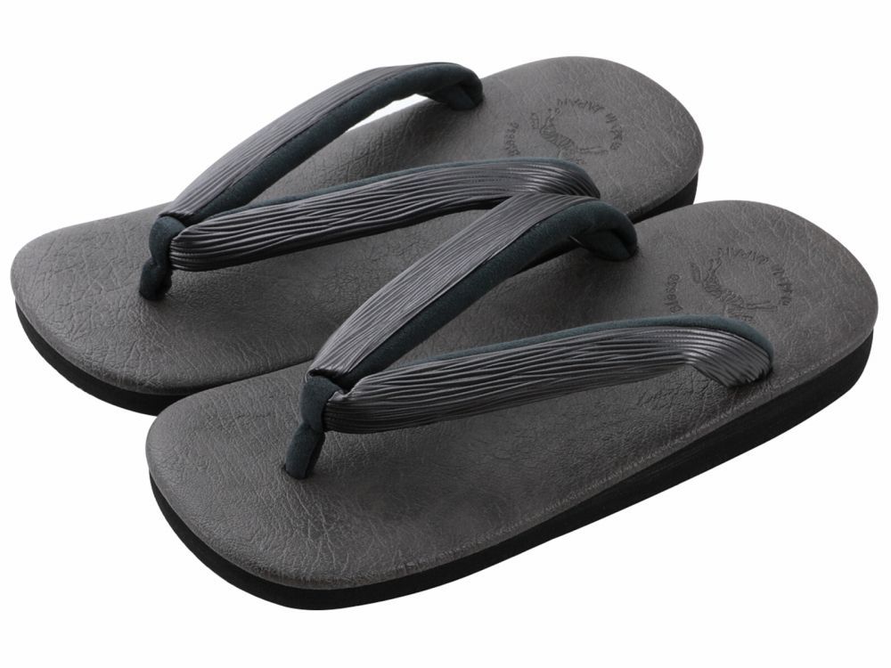 紳士用 菱屋謹製 カレンブロッソ ソフト鼻緒 メンズ カフェ草履 Ｌサイズ ダークグレー st 118 １２