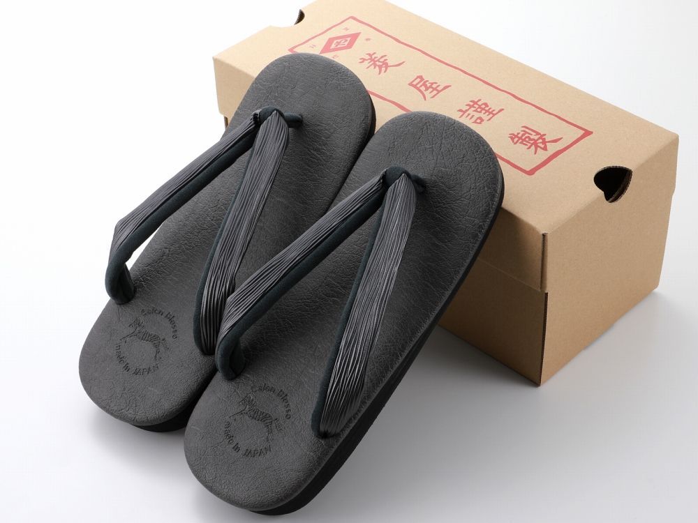 紳士用 菱屋謹製 カレンブロッソ ソフト鼻緒 メンズ カフェ草履 Ｌサイズ ダークグレー st 118 １２