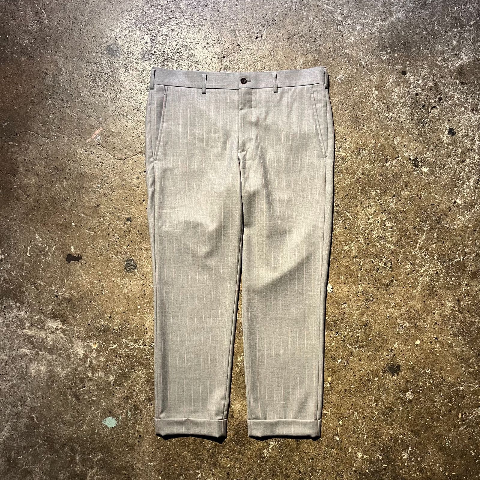 早い者勝ち！コムデギャルソンオム　クロップドパンツ COMME des GARCONS HOMME PLUS 23aw ストライプクロップドパンツ 9部丈