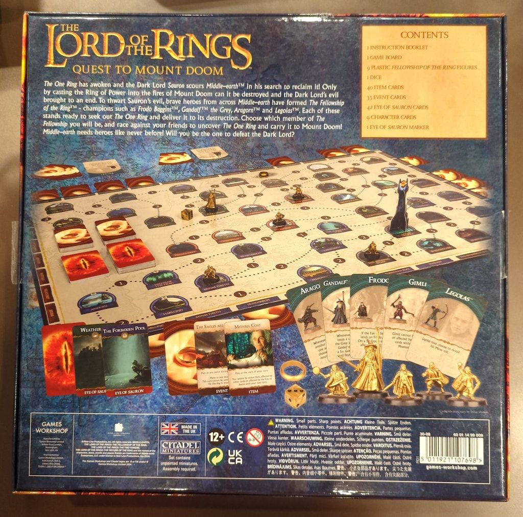 GAMES WORKSHOP THE LORD OF RINGS Quest to Mount Doom a Middle Earth Adeventure Game
