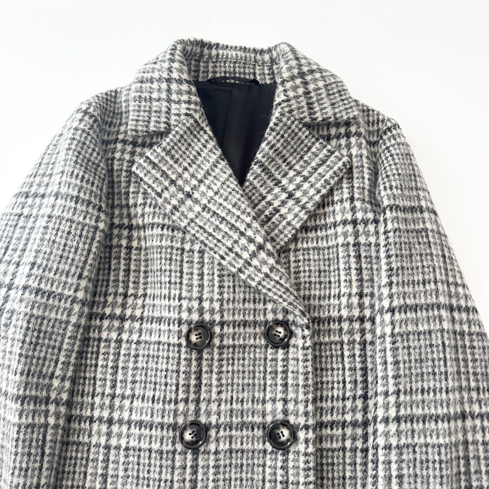 Jules Tournier 千鳥格子 ハウンドトゥース ダブルチェスター ロング