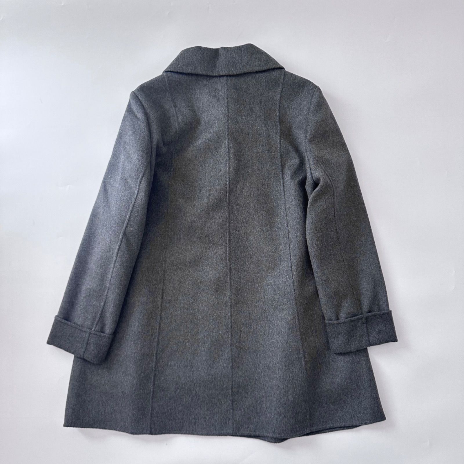 美品 HANAE MORI カシミヤ100% ステンカラーコート リバー仕立て