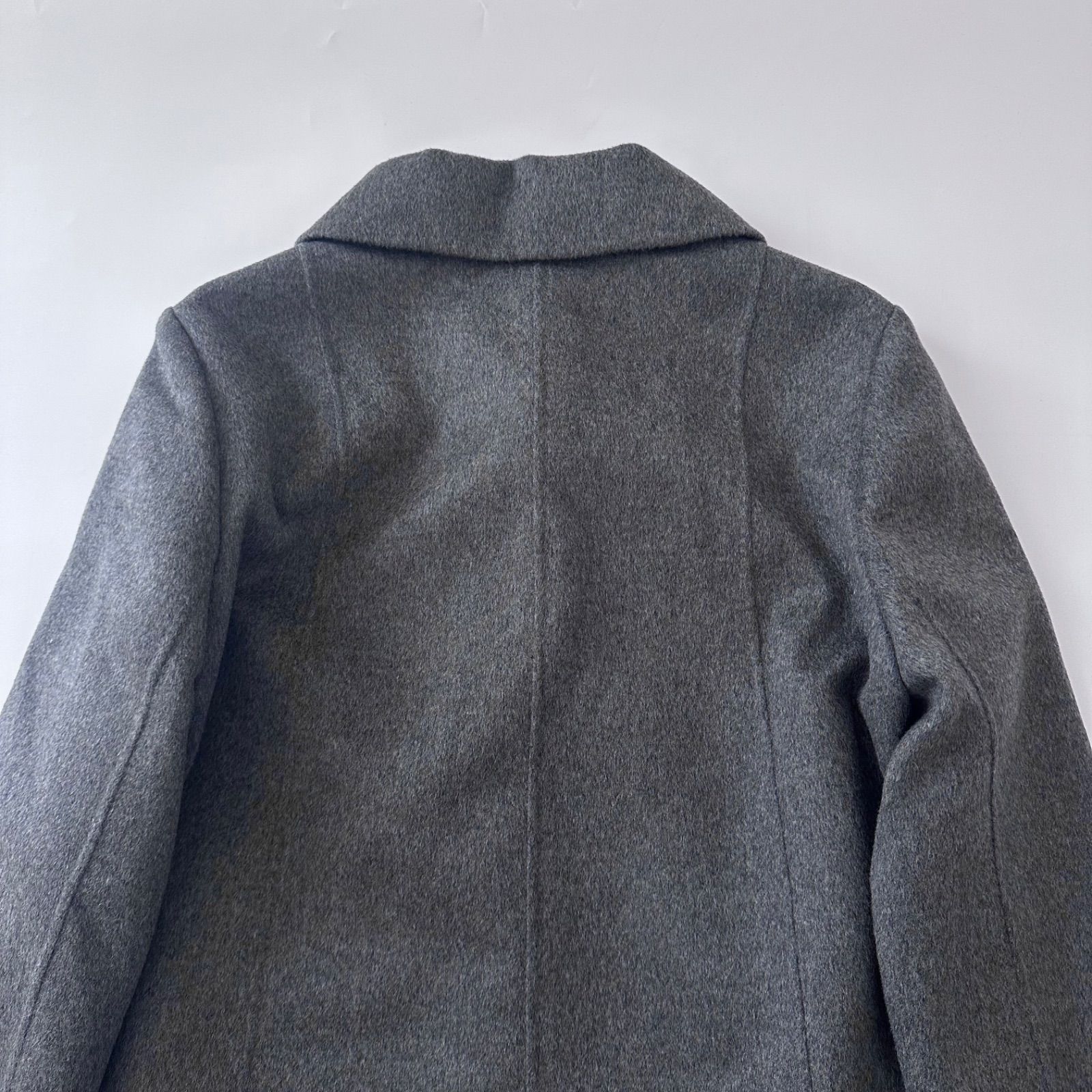 カシミヤ100％✨ハナエモリ◇リバーコート ロング クラシック Iライン 38 美品 HANAE MORI カシミヤ100% ステンカラーコート リバー仕立て