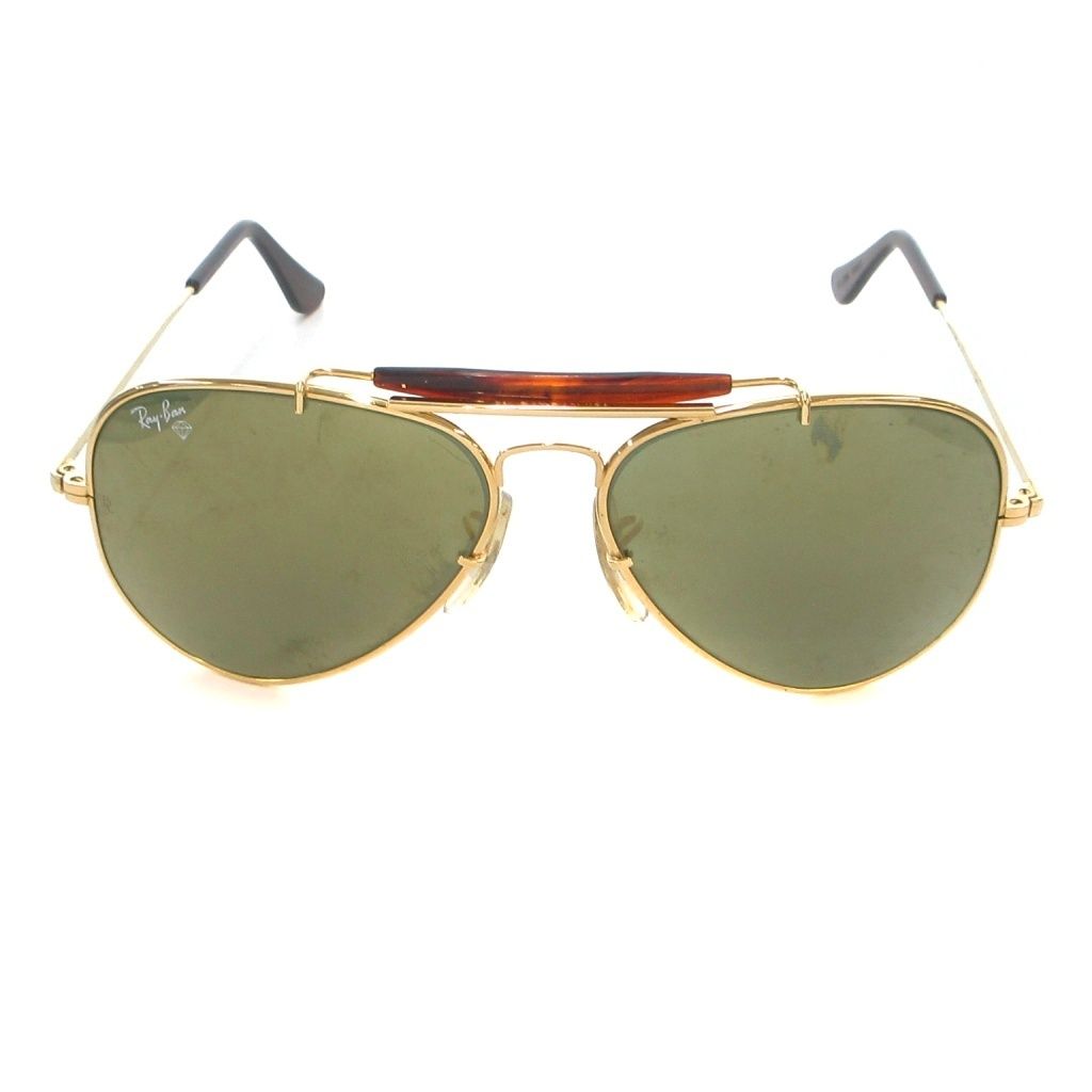 レイバン RAY BAN W 1506 BL ボシュロム アウトドアーズマン サングラス ティアドロップ ロゴ グリーンレンズ 58口14 ゴールド JS GY 18