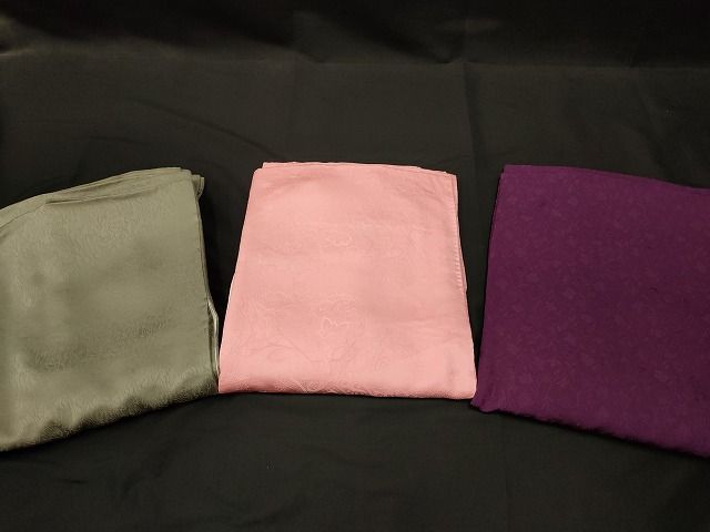 平和屋本店■色無地 まとめて 3点 更紗 花柄 地紋 など 着用可能多数 全て正絹 ppp3208