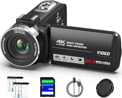 ビデオカメラYouTubeカメラ ウェブカメラ270度回転 3.0インチ IR 新品】ビデオカメラ 4K録画 YouTubeカメラ 3.0インチIPS HD画面 18倍