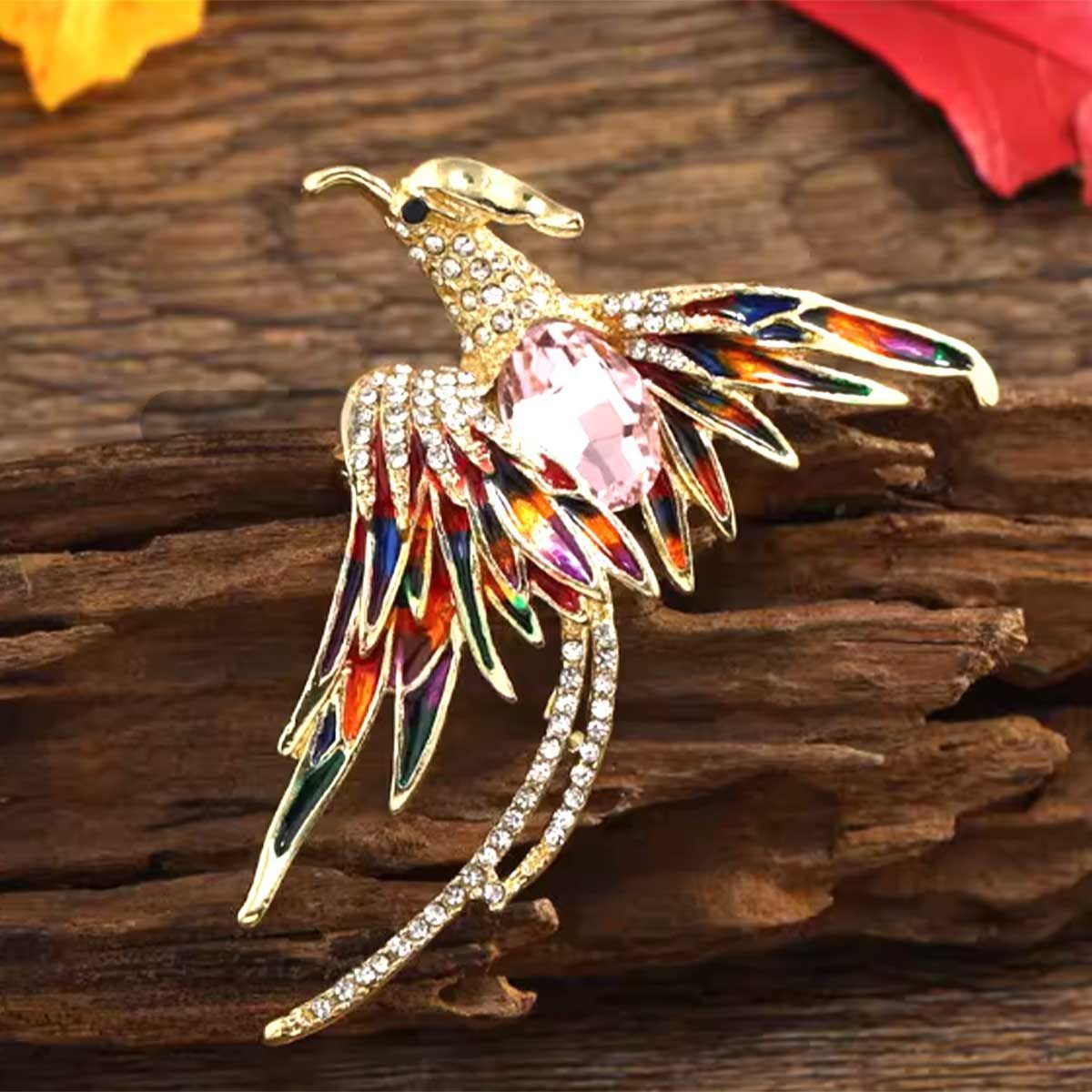 鳳凰 ブローチ 開運 風水 幸運 鳥 金運アップ コート ピン