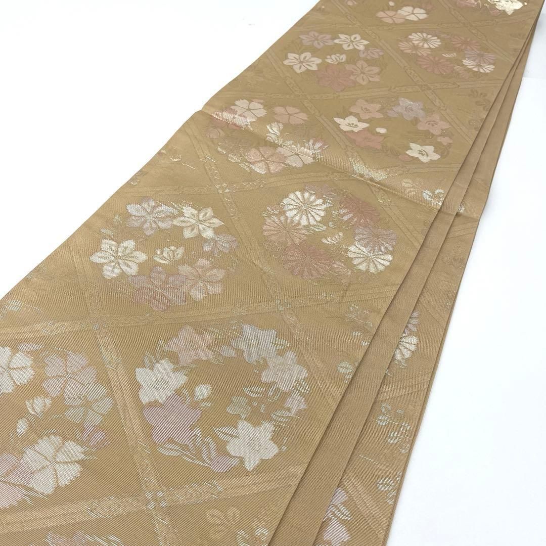 着物と帯 時流 SF 25869 s 正絹 夏袋帯 紗 帯芯無 オークル