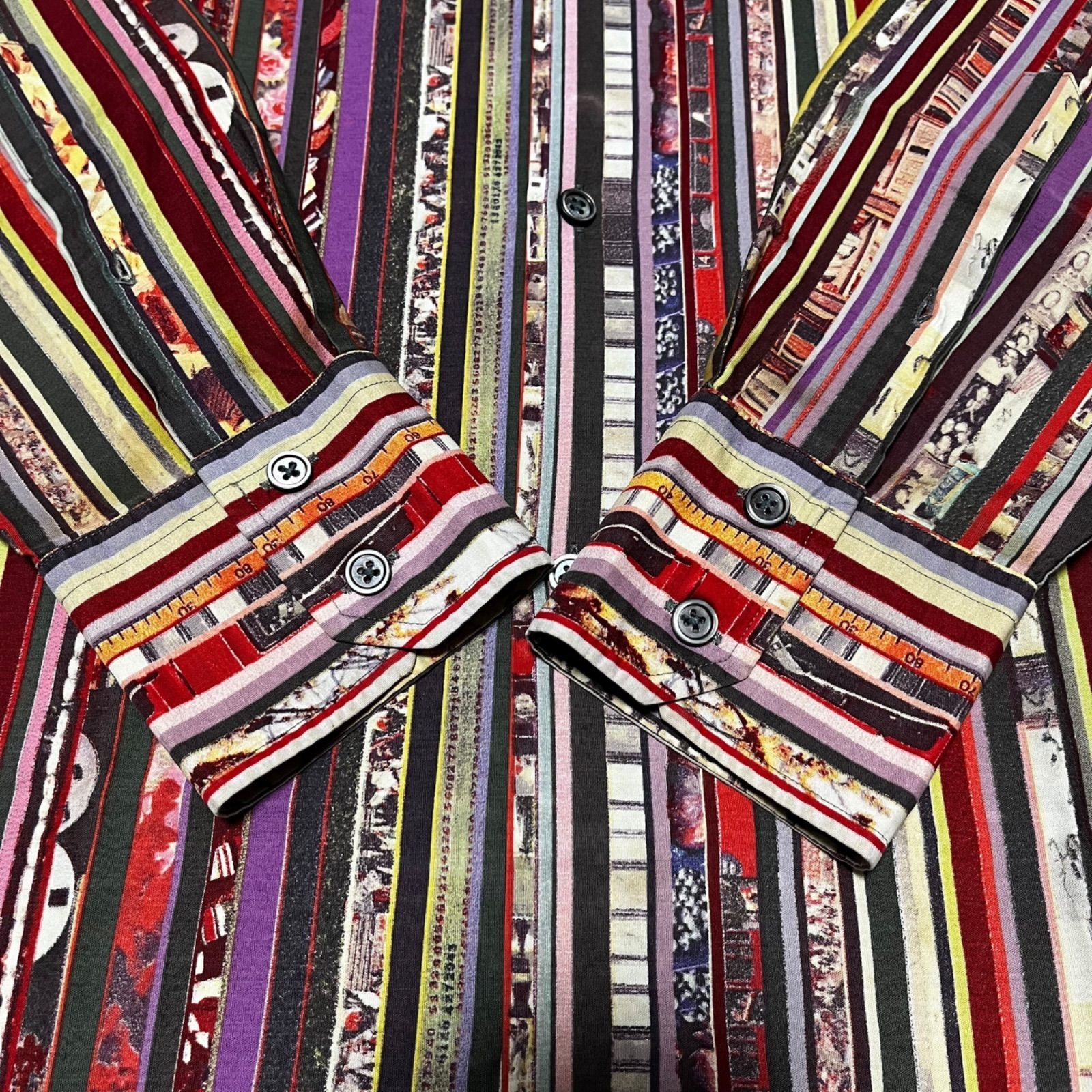 Paul Smith ロンドンの街並み 総柄シャツ 40 マルチカラー マルチカラーチェック オープンカラーシャツ ｜ポール・スミス