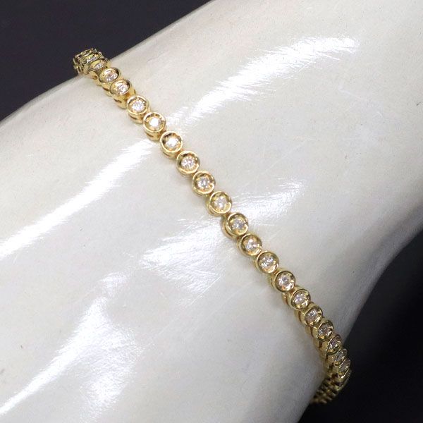 K18YG ダイヤモンド ブレスレット 1.25ct テニス - メルカリ