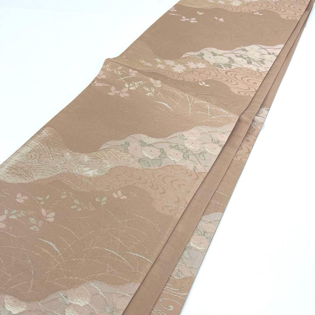 着物と帯 時流 SF 25868 s 正絹 夏袋帯 紗 帯芯無 ピンクベージュ