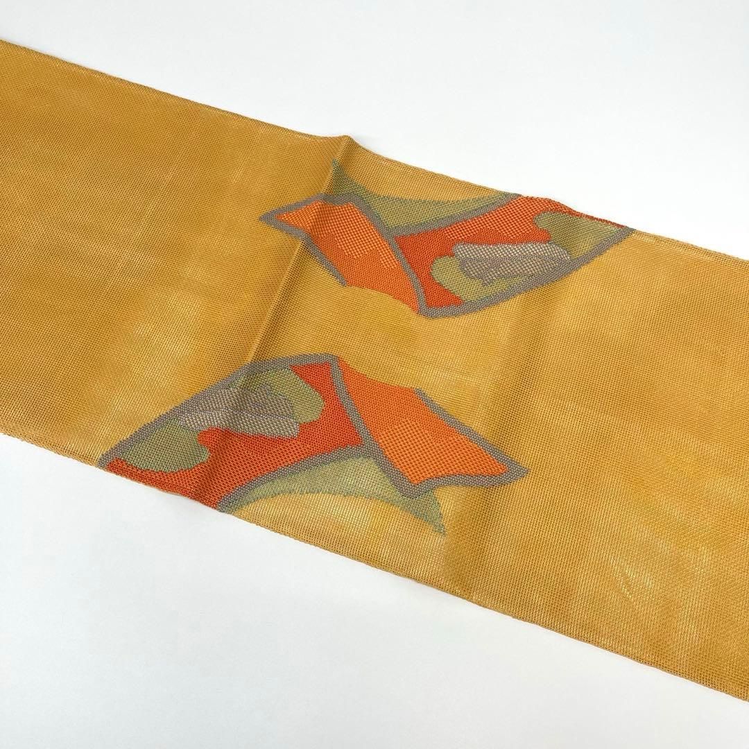  着物と帯 時流 SF 25867 s 正絹 夏袋帯 紗 帯芯入 マスタード 袋帯 帯