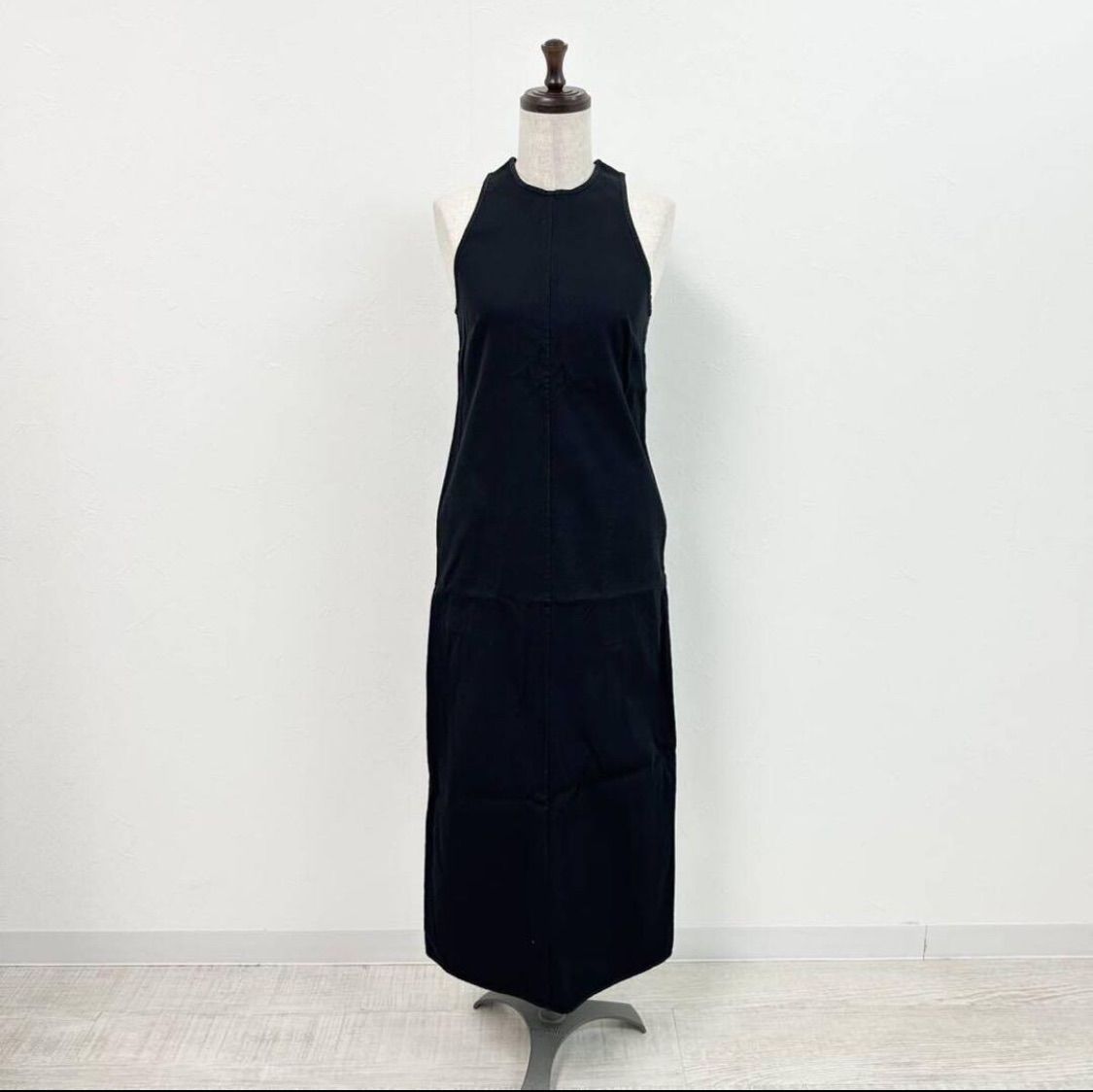 名作 BACCA バッカ トゥモローランド コットン ピケ タンクトップ ドレス ワンピース BLACK ブラック 系 サイズ 34 609