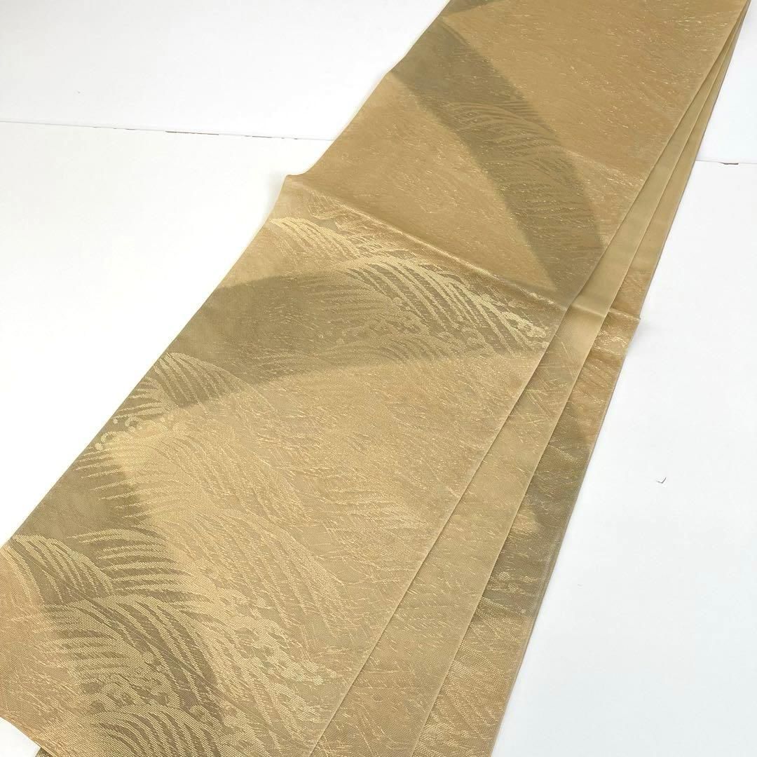 着物と帯 時流 SF 25866 s 正絹 夏袋帯 紗 帯芯無 荒波 金色