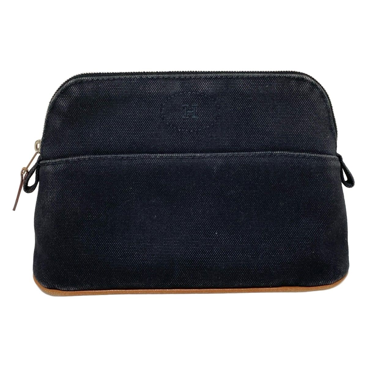 HERMES エルメス ポーチ ボリードポーチ20 黒 ブラウン レザー