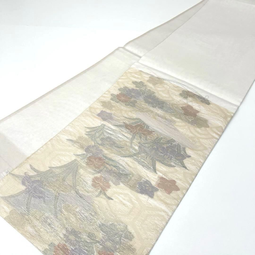  着物と帯 時流 SF 25864 s 正絹 夏袋帯 紗 帯芯入 菖蒲 桔梗 袋帯 帯