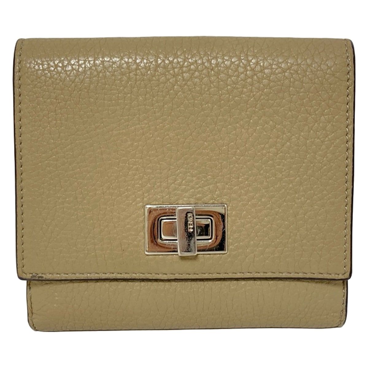 フェンディ FENDI ピーカブー 二つ折り財布 レザーベージュ フェンディ FENDI ピーカブー 二つ折り財布 レザーベージュ FENDI