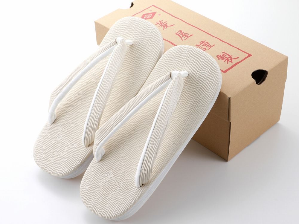 紳士用 菱屋謹製 カレンブロッソ ソフト鼻緒 メンズ カフェ草履 ＬＬサイズ アイボリー st 118 １６