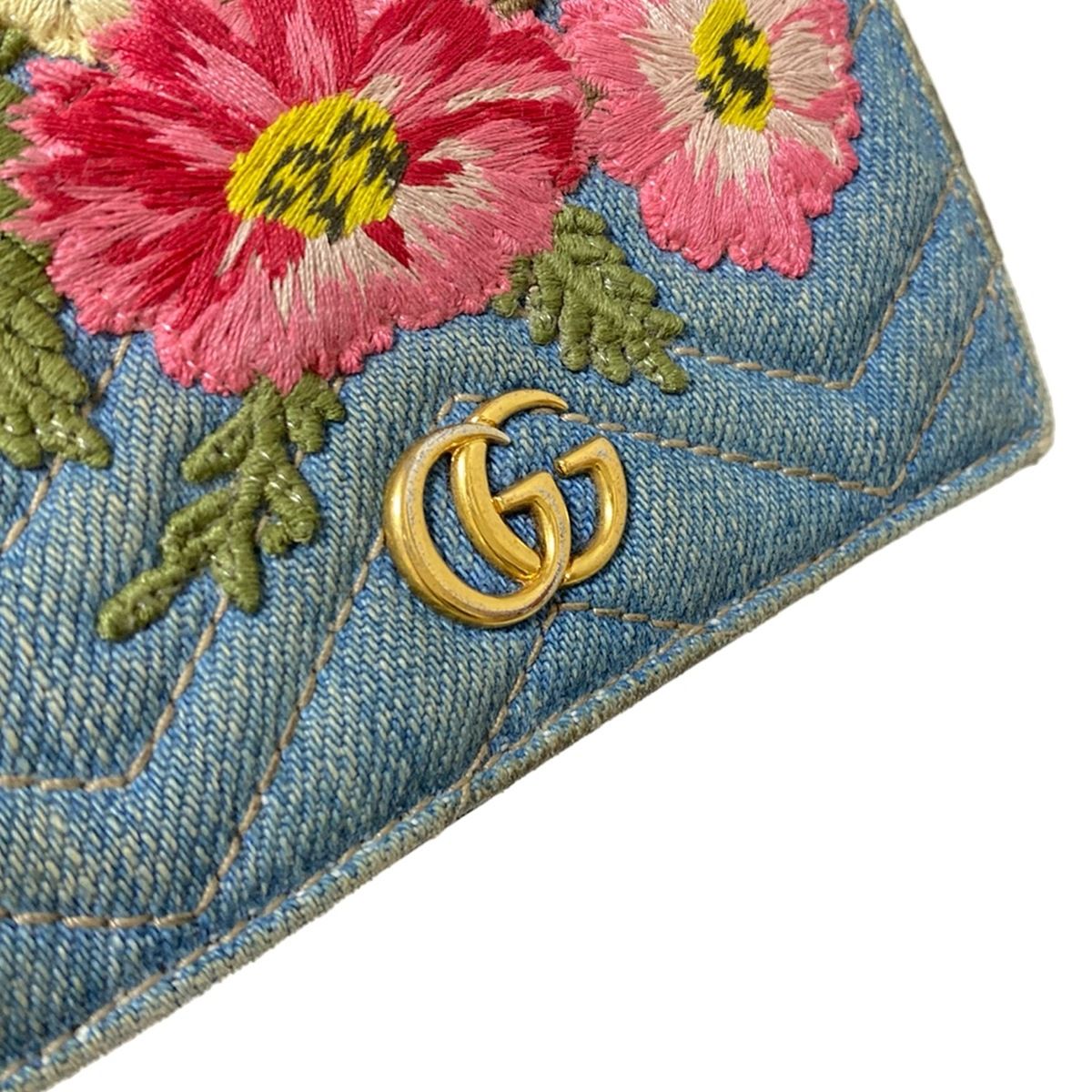 トップ GUCCI(グッチ) 2つ折り財布 GGマーモント 466492 ピンク×マルチ