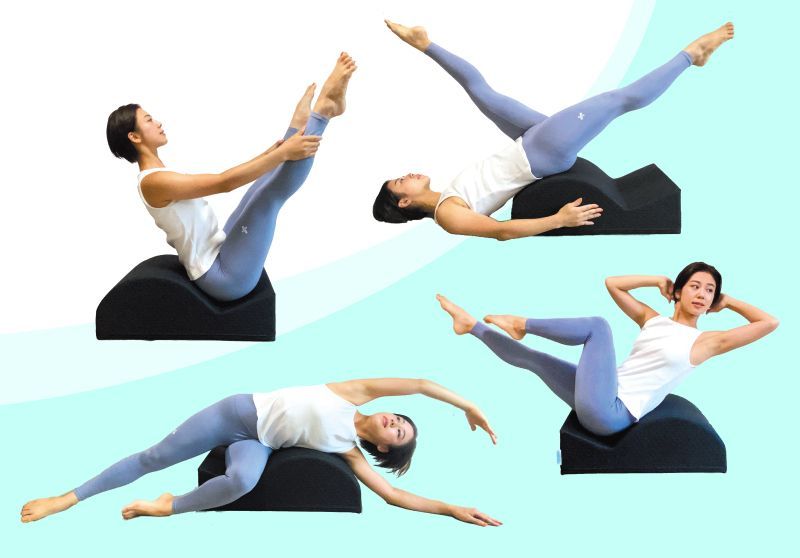 サンテプラス フレックスバレル くじら型 ピラティス指導者絶賛 快適クッション性 座り心地 胸椎伸展柔軟性 体側ストレッチ 軽量 お買得④