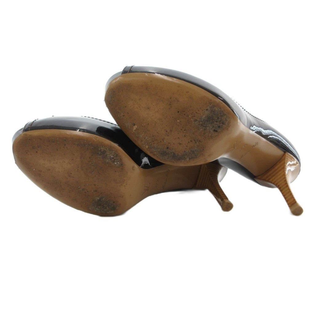 ルイヴィトン LOUIS VUITTON パンプス エナメル ダミエ チャーム 37.5