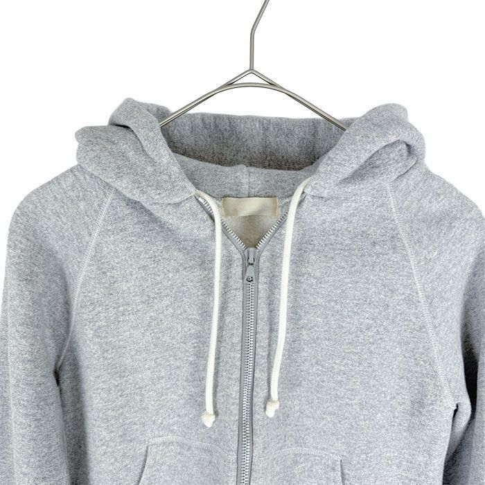 Drawer ドゥロワー パーカー グレー 裏起毛 ジップアップ コットン