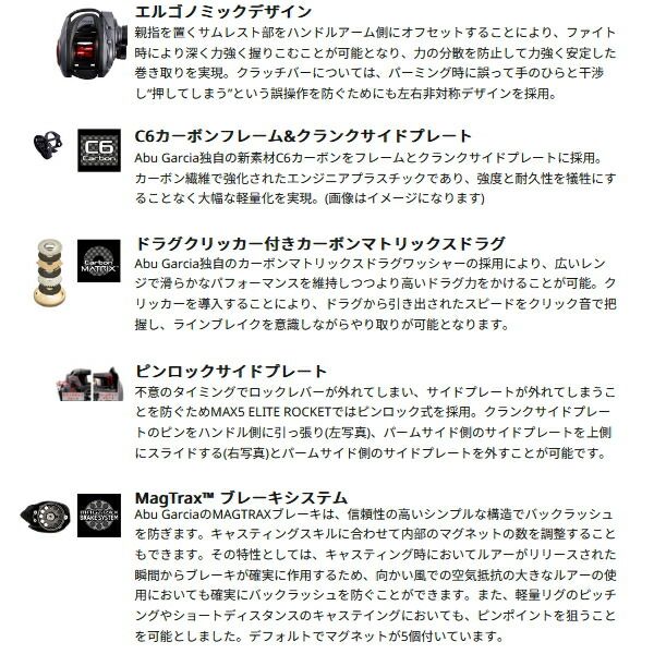 25年 新商品 アブガルシア マックス 5 エリート ロケット 左 不可