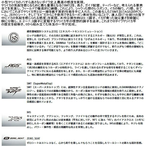 25年 新商品 ダイワ 鋭 ヤリイカ EX 155 J 仕舞寸法 cm