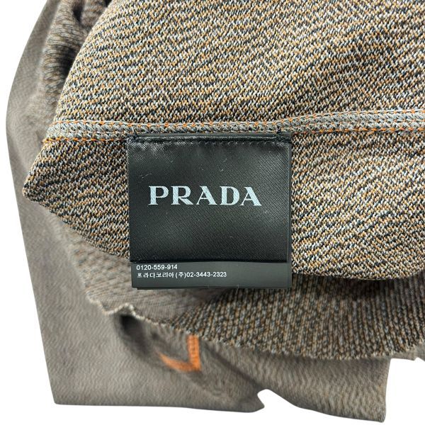 ◇ プラダ PRADA ハイネック オレンジ色 ステッチ タートル ブラウン