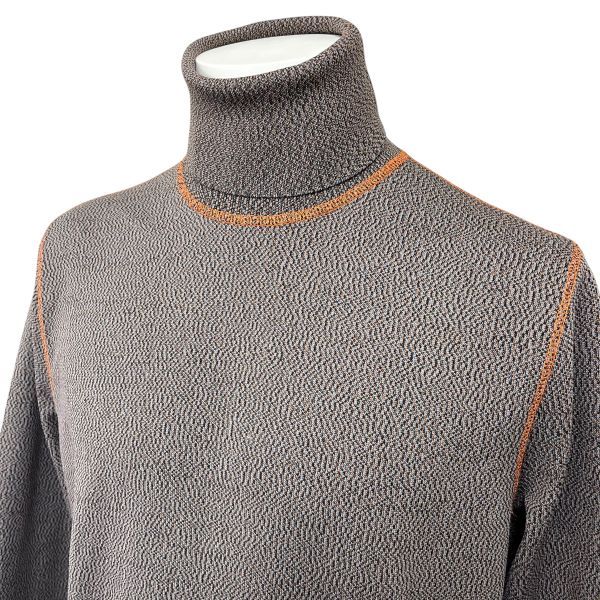 ◇ プラダ PRADA ハイネック オレンジ色 ステッチ タートル ブラウン