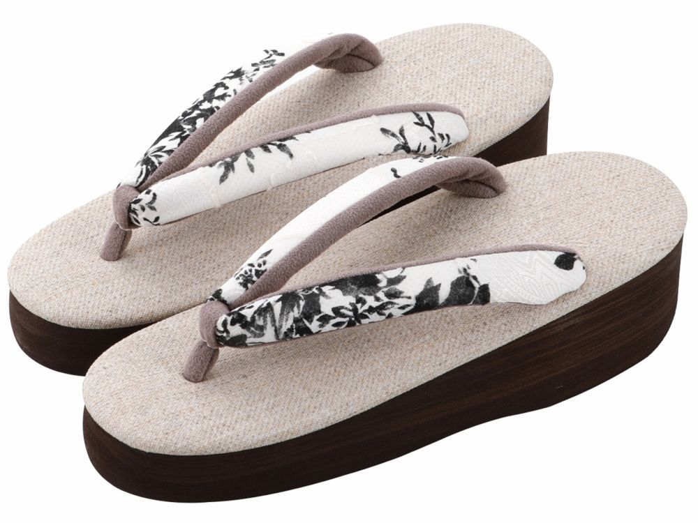 菱屋謹製 カレンブロッソ うまくいく紋 ソフト鼻緒 おしゃれ カフェ草履 Ｓサイズ ベージュ系 hiy-81-338