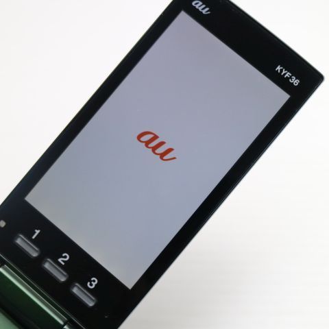 美品 au KYF36 かんたんケータイ グリーン 即日発送 ガラケー KYOCERA