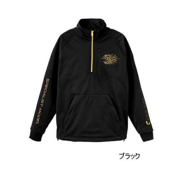 25年 新商品 サンライン フリースハーフジッププルオーバー SUW-02502 ブラック LLサイズ