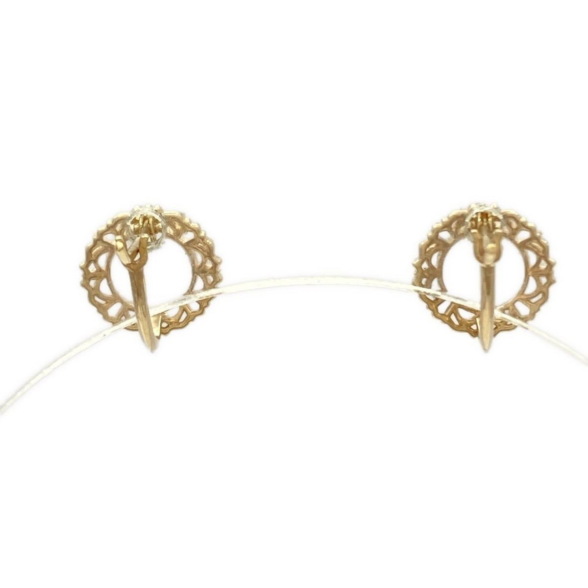 agete(アガット) ピアス美品 - K10PG×ダイヤモンド 4/ダイヤ総0.02