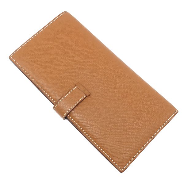 エルメス HERMES 長財布 ベアンクラシック ヴォーエプソン ゴールド