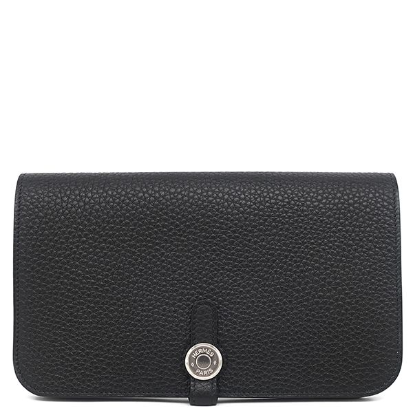 エルメス HERMES 長財布 ドゴンデュオ ドゴンGM トリヨンクレマンス ブラック シルバー金具 黒 P刻印 箱