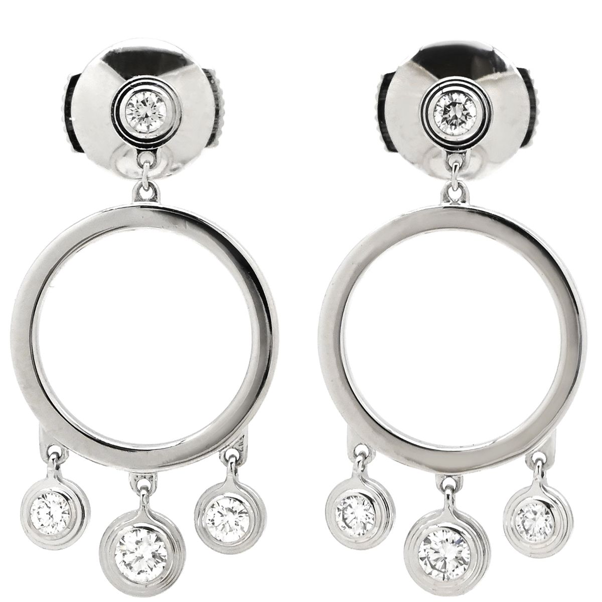 カルティエ Cartier ピアス ディアマンレジェ ダムール ダイヤ ホワイトゴールド 4 P 4石 ダイヤモンド ブリリアントカット スイングピアス