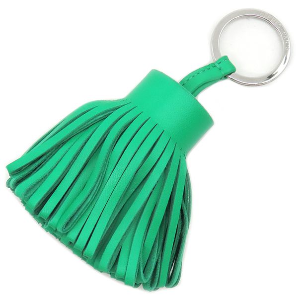 エルメス HERMES キーリング カルメン ラムスキン バンブー シルバー金具 緑