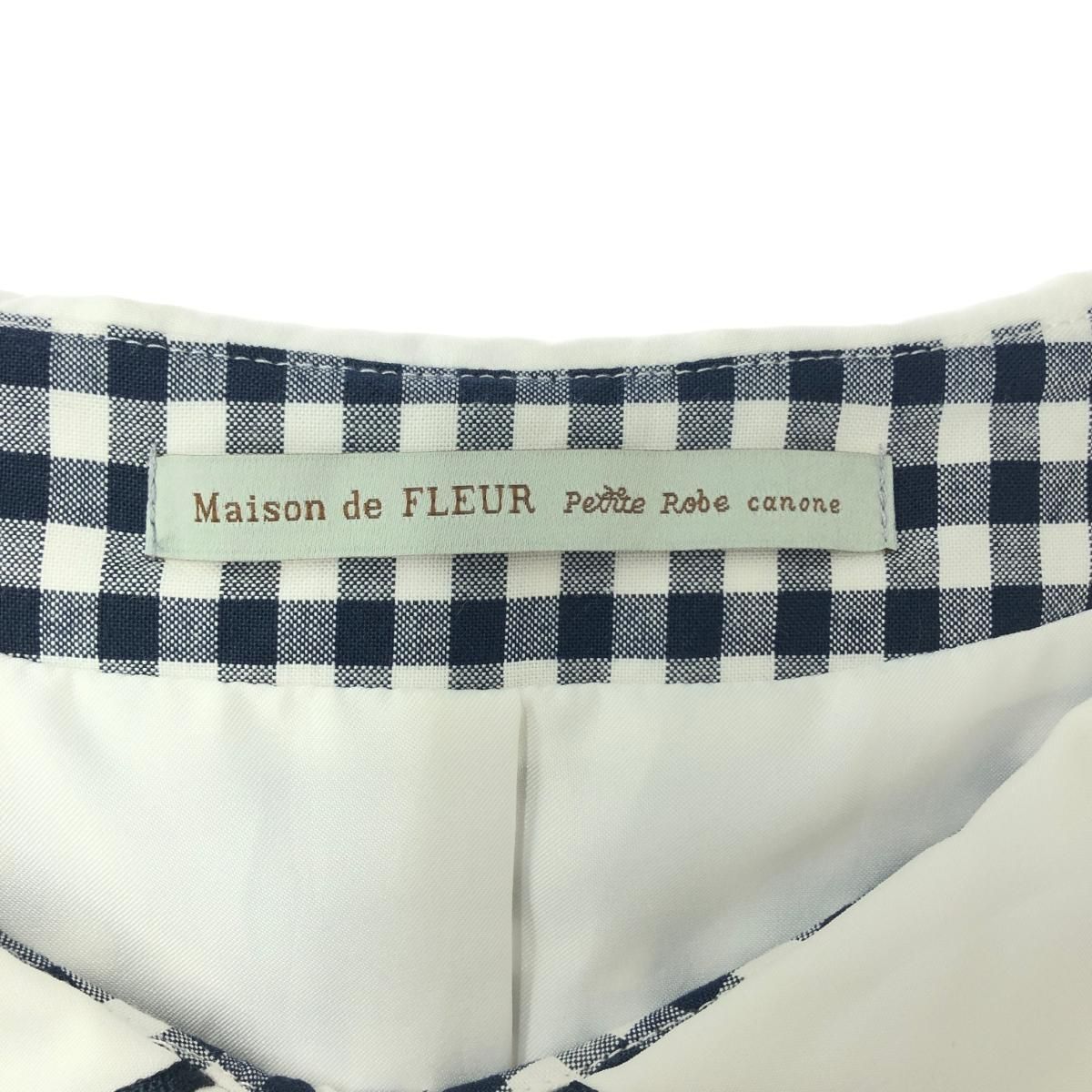 Maison de FLEUR セーラーカラーギンガムワンピース サイズ:M プチ