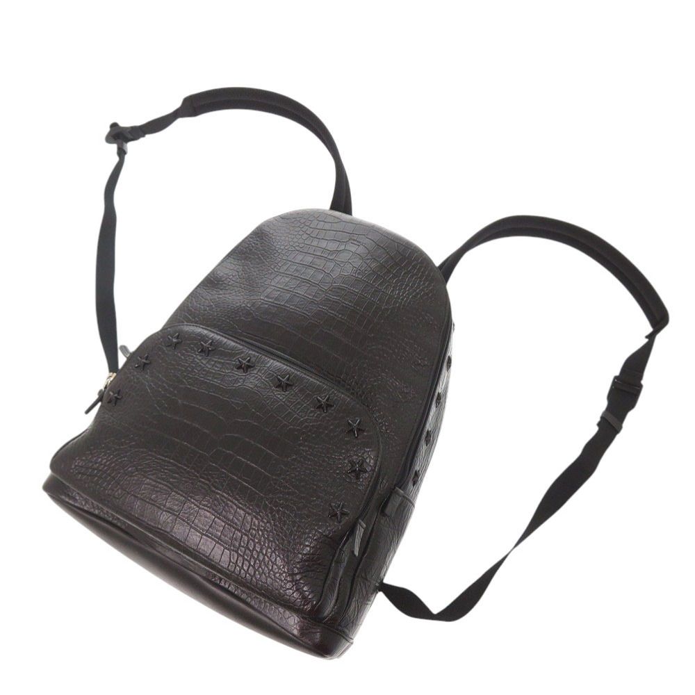 美品 ジミーチュウ 星 スター スタッズ 型押しレザー ブラック