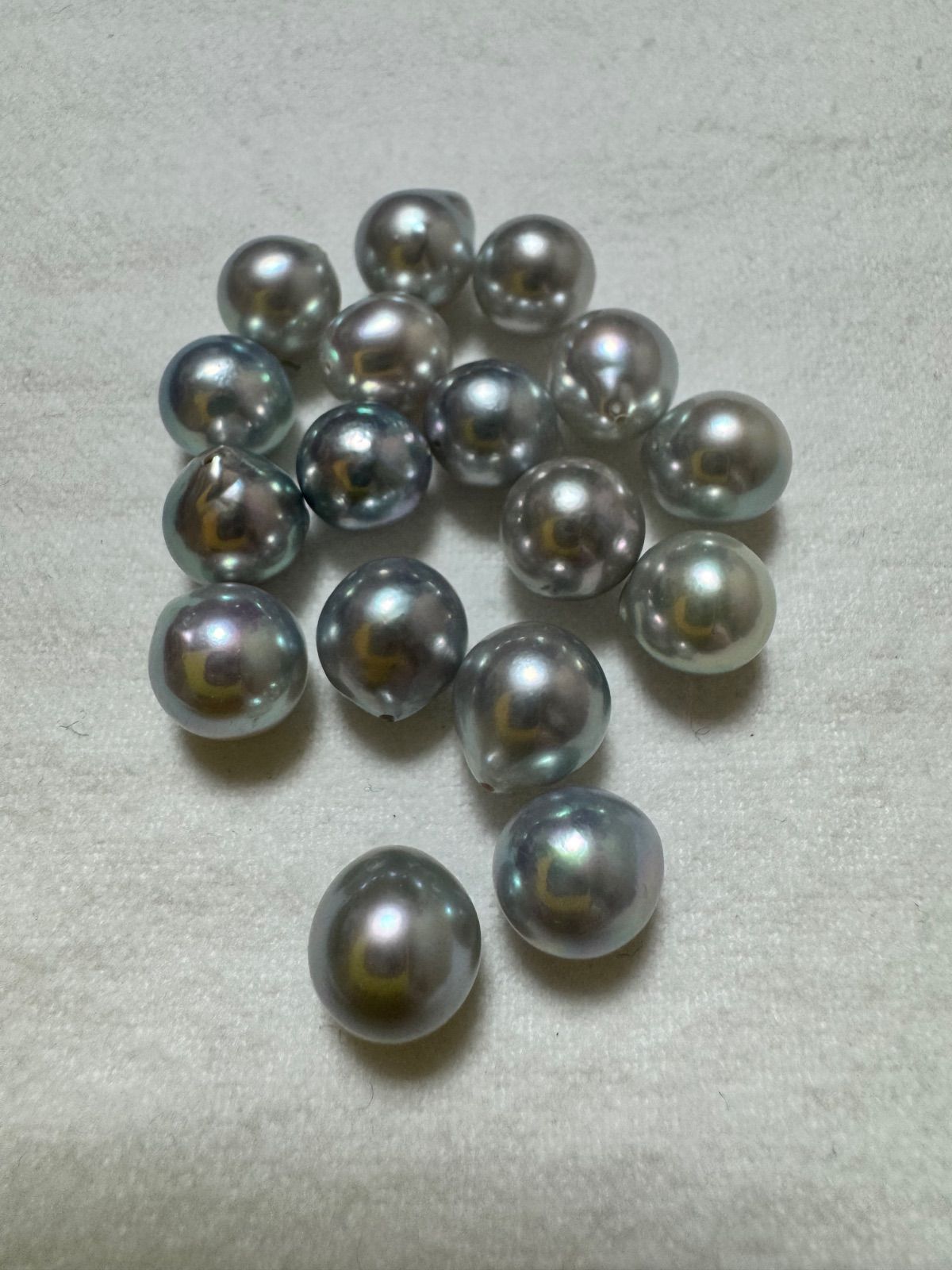 アコヤパールナチュラル ドロップ珠片穴ルース8.5 9.0ミリ17ピース